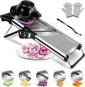 MASTERTOP Adjustable Mandoline Food Slicer,Vegetable Slicer Fruit Cutter,Stainless Steel Kitchen Mandolin,Julienne Slicers for Kitchen Onion Potato, Tomato, Carrot, Vegetable, and Fruit