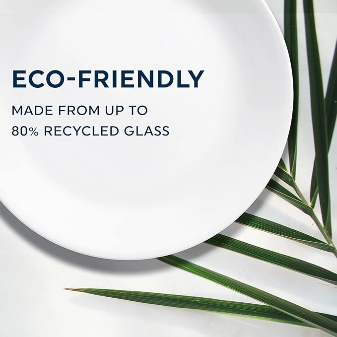 Corelle Vitrelle 18-Piece Service for 6 Dinnerware Set Triple Layer Glass and Chip Resistant, Lightweight Round Plates and Bowls Set, Country Cottage