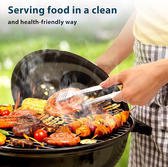 8 Pack 7 Inch Serving Tongs, Kitchen Tongs, Buffet Tongs, Stainless Steel Food Tong Serving Tong