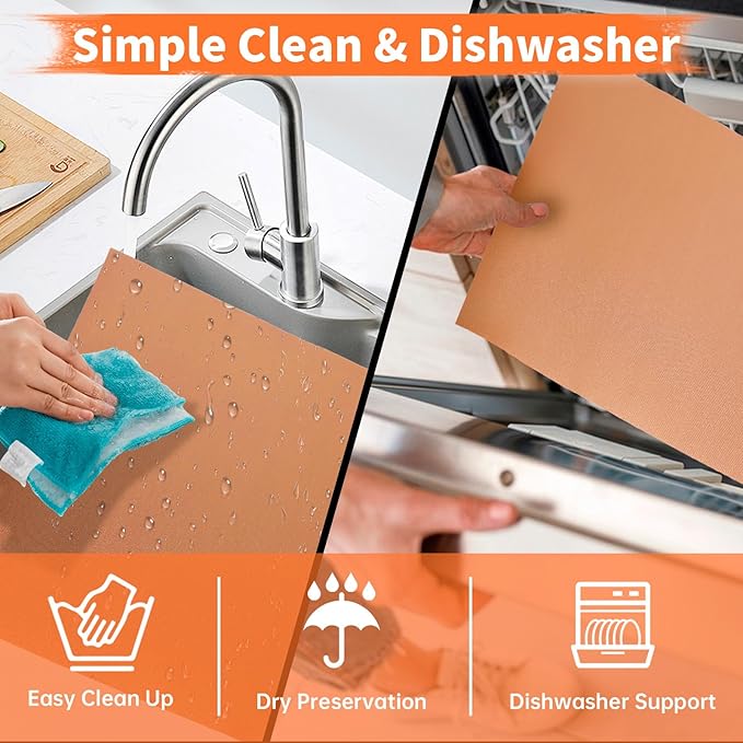 WIBIMEN Grill Mats for Outdoor Grill, Copper 7pcs Grill Mat, 100% Non-Stick PFOA Free 15.75 x 13, Heavy Duty, Reusable and Easy to Clean - Gas Charcoal & Electric BBQ