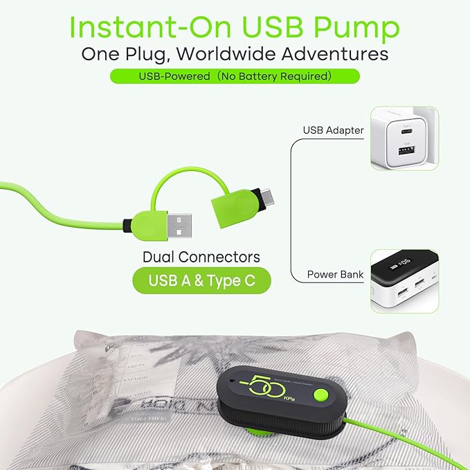 Travel Vacuum Storage Bags with USB Pump, 6 Pack Compression Packing Bags for Luggage and Suitcase,Space Saver Bags for Clothes and Clothing Travel