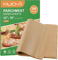 MUCHII 200 Pcs Parchment Paper Sheets, 12 x 16 Inch Precut Non-Stick Baking Parchment for Oven, Grilling, Steaming, Air Fryer, and Half Sheet Pans