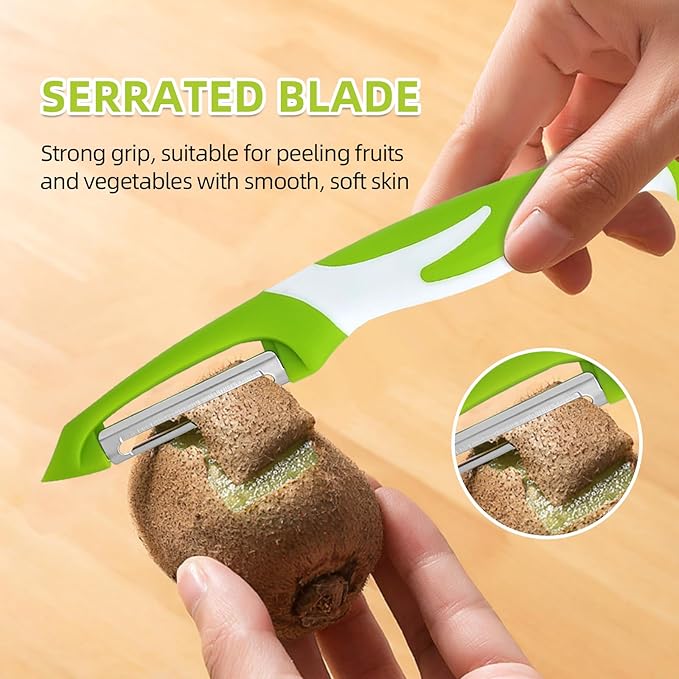 Razor-Sharp 4 In 1 Veggie Peelers For Kitchen Potato Peeler,2PCS I&Y Peeler For Peeling-Slicing-Shredding-Julienning-Excising,Vegetable Peeler With Rotary Stainless Blade& Non-Slip Handle