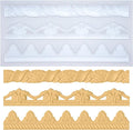 Art Molds for Polyclay Air Dry Clay Plaster Epoxy Resin Fondant Cake Decor 3 Border Trimmings
