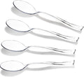 WDF 300 Pieces Clear Plastic Mini Spoons for Desserts 4 Inches Clear Plastic Spoons Heavy Duty Perfect for Cake, Desserts