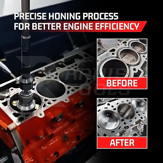 Engine Cylinder Hone Kit 62mm to 88mm Adjustable Handheld Honing Machine Tool Kit with 16 Stones Sizes 3" x3/8" x3/8" - Works for Mid-Size to Larger Car Engines