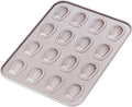 CHEFMADE Mini Madeleine Mold Cake Pan, 16-Cavity Non-Stick Tiny Oval Shell Madeline Bakeware for Oven Baking (Champagne Gold)