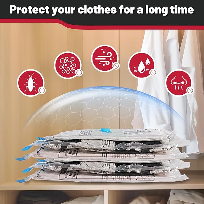 Combo 32 Pack Vacuum Storage Bags with Portable Electric Pump,Vacuum Seal Bags for Clothing,Space Saver Bags,Vacuum Travel Bags for Luggage
