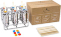 Ecozoi Stainless Steel Popsicle Molds, 6 Metal Ice Popsicle Makers, 30 Reusable Bamboo Sticks, 12 Silicone Seals and 1 Rack, Eco Popsicle Molds for Kids and Adults, 3 oz Per Mold (Round)