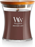 WoodWick Smoked Walnut & Maple Holiday Candle Gifts for Women and Men, 9.7 oz Medium Hourglass Candle with Crackling Wick