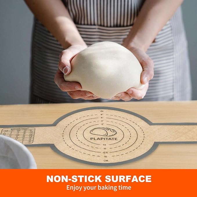 Silicone Bread Sling Dutch Oven Liner, Non-Stick & Easy Clean Reusable Oval and Round Silicone Bread Baking Mat with Long Handles, Easy to Transfer Sourdough Bread - 2 Gray Set