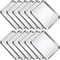 12 Pcs Baking Sheet Pan Set 9 x 6.7 x 1 Inches Cookie Sheet Small Toaster Oven Pans Stainless Steel Tray Barbecue Grill Pan Rectangle Trays Oven, Non-stick, Easy Clean