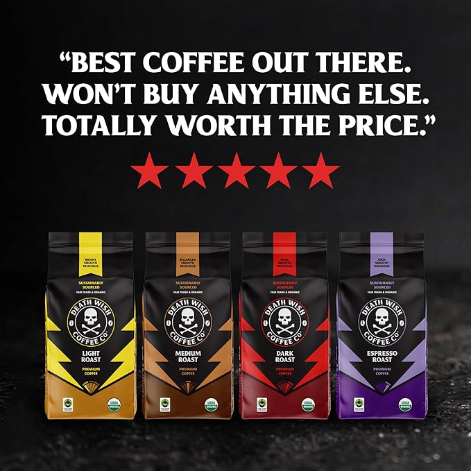 Death Wish Coffee, Espresso Roast Single Serve Coffee Pods - Fair Trade and Organic (50 Count)