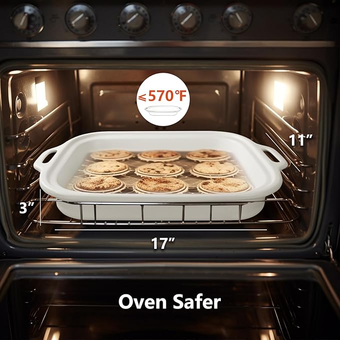 Magnifique 4 Quart Casserole Digital Slow Cooker, Premium Ceramic Bakeware for Oven, Dishwasher Safe Baking Dish, White