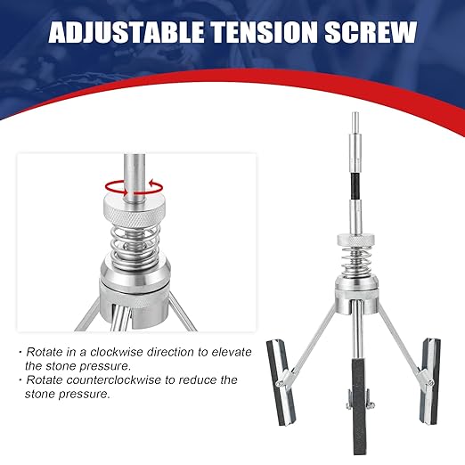 Engine Cylinder Hone Adjustable Deglazer Set for Grinding Holes from 2" to 7" in Diameter, Adjustable Brake Piston Honing Tools with Extra 3-Piece 3" Long Stones 220 Grit (3")