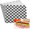 PATIKIL 5.9" x 5.9" Waxed Paper Sheets, 100Pcs Square Pattern Oil-absorbing Dry Food Wrapping Paper for Bakery Coffee Shop Home Baking Kitchen DIY, Black