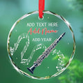 Clarinet Player Christmas Glass Ornament, Personalized Clarinet Xmas Ornament Gifts for Musical Instrument Player, Clarinettist Christmas Keepsake, Custom Text & Name Musician Glass Ornaments 2025