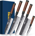 HOSHANHO 5 Pieces Knife Set, Japanese High Carbon Steel Kitchen Knife Sets, Professional Ultra Sharp Chef Knives Set with Ergonomic Rosewood Handle