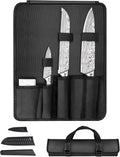 4PCS Kitchen Knife Set,High-Carbon Stainless Steel Chef Knife Set, Portable Knife Roll Bag, Portable Knives for Outdoor Camping and Travel