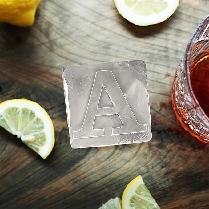 Letter A Monogram Ice Cube Mold Custom Ice Cube Mold 2 Inch Big Initials Silicone Ice Cube Tray Gifts for DAD Gifts for Him