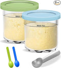 Creami Pints and Lids for Ninja, 16oz Creamer Storage Containers Holder Cups Can Canisters Accessories Replacement Parts for NC299AMZ & NC300s Series Ice Cream Maker, Airtight Dishwasher Safe BPA-Free