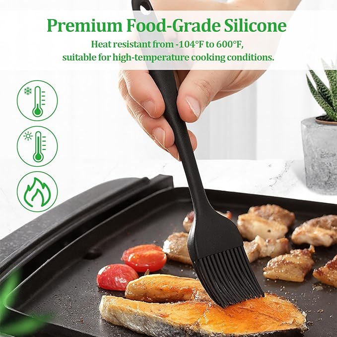 4 PCS Silicone Basting Pastry Brush,Heat Resistant Cooking Brush for Oil Butter Sauce,Premium Cooking Brush for Sauce Marinade Meat Glazing