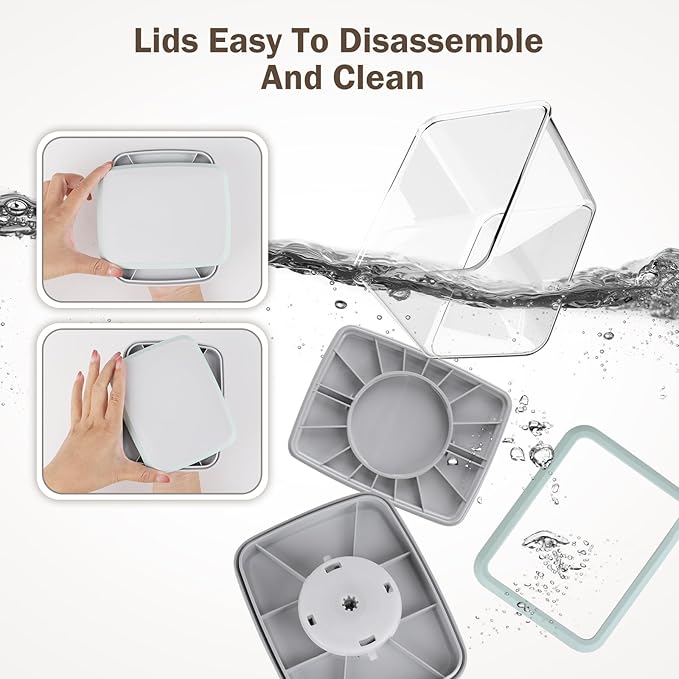 4 Pcs Large Pop Airtight Food Storage Containers Set with Lids, 4.2Qt/4L Food Containers with Scoop, Kitchen Pantry Organization and Storage, BPA Free Stackable Cereal Container (4 * 4.2Qt)