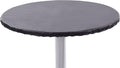 Yourtablecloth Heavy Duty Vinyl Round Fitted Tablecloth (Table Cover) with Flannel Backing Vibrant Colors Elasticized Tablecloth Great for Indoor and Outdoor Dining and Playing Cards 54” Black