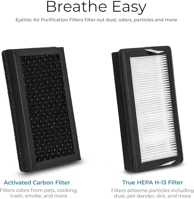 EyeVac Air 2-in-1 HEPA Air Purifier & Touchless Vacuum Automatic Dustpan - Ultra Fast & Powerful - Covers 600 Sq ft - Corded Canister Vacuum, Bagless, Automatic Sensors, 1000 Watt (White/White)