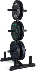 CAP Barbell 2-Inch Olympic Bumper Plate Weight Set with 6 Post Rack | 100-370 lbs | Multiple Options
