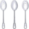 Super Strong, Ergonomic 11 in Serving Spoon 3 Pk. Big, Stainless Steel Spoons for Cooking, Baking, Stirring and Basting. Best Kitchen Flatware for Buffet and Banquet Service in Restaurants and at Home