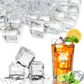 Fake Ice Cubes, 50 pcs 1" Artificial Plastic Ice Cube, 25 mm Acrylic Crystal Diamonds for Vase Fillers, Party Favor, Wedding Decoration, Photography Props, Food Display