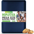 NutriChef Extra Large Nonstick Cookie Sheet for Baking, 22 Inch x 16 Inch Premium Carbon Steel Baking Tray for Oven, Baking Sheet for Cookies, Jelly Rolls, & Pastries - Blue Diamond, NCLG1BD