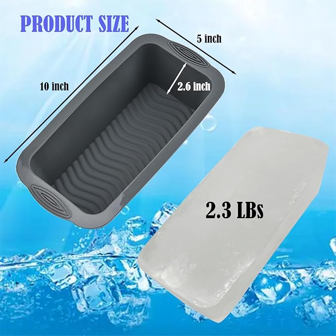 6Pcs Ice Mold for Ice Bath, YINOWON Large Silicone Ice Block Molds for Ice Bath, Large Ice Cube Molds for Cold Plunge Or Coolers, Ice Tray for Bath (Black and Gray)
