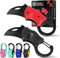 2 Pack Small Pocket Knife Gifts for Men & Women, Folding Box Cutter, Birthday & Christmas Stocking Stuffers Gifts Idea for Wife Husband Dad Mom (Black & Red)