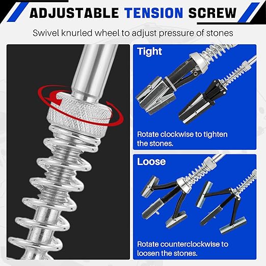 DASBET Engine Brake Cylinder Hone 2Pcs | Engine Cylinder Hone Tool for Grinding Holes Adjustable Deglazer 1" to 2-1/2" and 1-1/4" to 3-1/2" Diameter with Extra 6-Piece Stones 220 Grit (1-1/8" and 2")