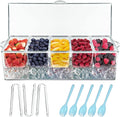 INNOVATIVE LIFE Bar Serving Tray on Ice with 5 Compartments Container, Fruit Trays for Serving, Garnish Platters with Lid, Clear