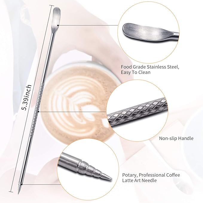 Milk Frothing Pitcher, 20OZ/600ML Stainless Steel Espresso Steaming Pitcher Coffee Milk Frother Cup with Decorating Art Pen for Espresso Machine, Milk Frother, Latte Art