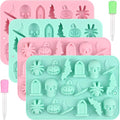 Actvty Halloween Chocolate Silicone Mold, 4 Packs Candy Gummy Molds of 18 Cavity with Skull Pumpkin Ghost Witch Hat Bat Spider Tombstone Shapes for Baking Chocolate Gummy Jelly Dessert