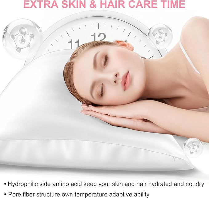 Mulberry Silk Pillow Cases King Size with Hidden Zipper, Ultra Smooth and Soft Breathable Cooling Silk Satin Pillowcase for Hair and Skin, Gifts for Women Men (Pure White, 20x36 Inches, 1 Pack)