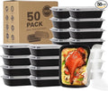 50 Pack- Meal Prep Containers 38oz, Plastic Food Prep Containers Reusable, Leakproof To Go Food Containers with Lids, BPA-Free, Microwave/Dishwasher/Freezer Safe