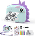 Kids Camera Instant Print, Selfie Digital Camara for Kids with Print Paper & 32G Card, 2.5K Video & Instant Print Camera with Color Pens for DIY, Fun Gift for Girls Boys 3-12 Years Old (Green)