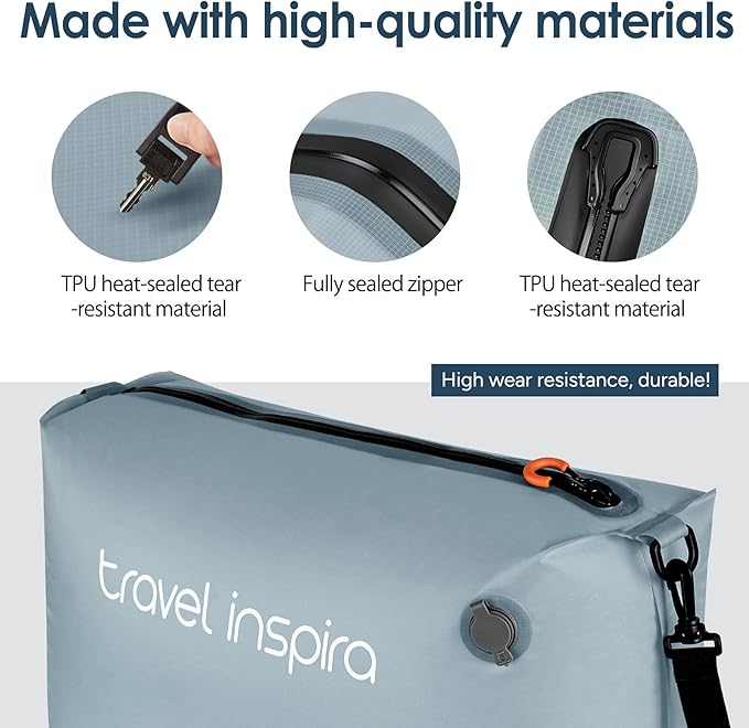 Vacuum Bags for Travel Luggage with Wireless Pump, Compression Bags for Carry On Suitcases and Backpack, Vacuum Seal Packing cube for Cloth Packing (1PC + PUMP)