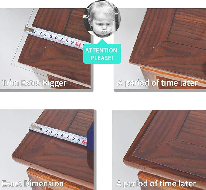 NECAUX Custom 20 x 63 Inch Clear Table Cover Protector, 1.5mm Thick Plastic Waterproof Heavy Duty Table Pad Desk Mat Desk Protector for Computer Writing Desk, Console Table, Media Stand, Countertop