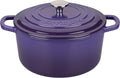 Enameled Cast Iron Dutch Oven Pot with Lid, for Sourdough Bread Baking, Round Dutch Ovens, 4.5 Quart, Purple