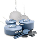 GreenPan Nova 10-Piece Cookware Pots & Pans Set, Oprah’s Favorite Things 2024, PFAS-Free Ceramic Nonstick, Fry, Sauté, Stockpot, Utensils, Lids, Induction Suitable, Dishwasher & Oven Safe, Ocean Blue