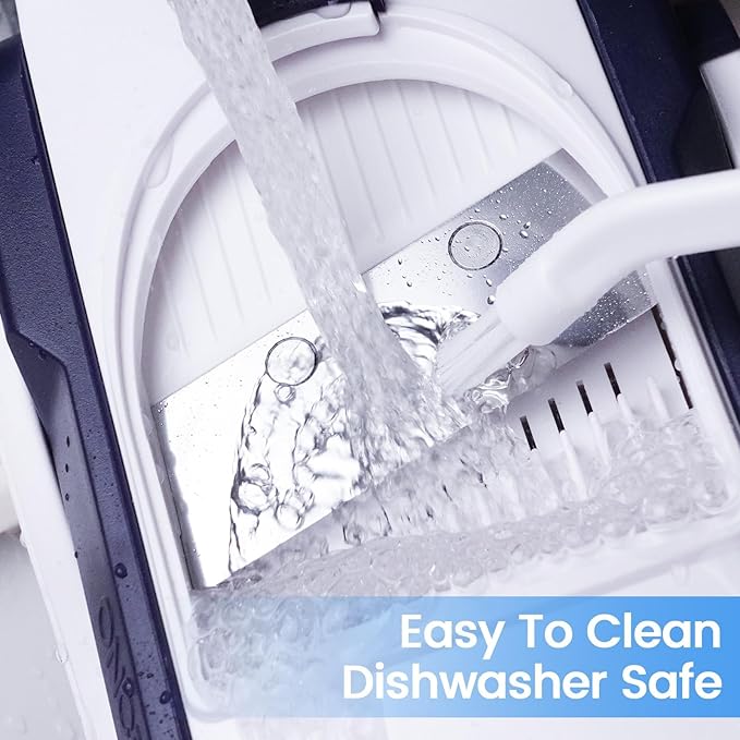 5 in 1 Safe Mandoline Slicer for Kitchen, Safe Vegetable Chopper with Paring Knife, Adjustable Thickness, Easy to Clean, Vegetable Slicer, Slicing, Strips, Shredding, Dicing, Chop (Brown)