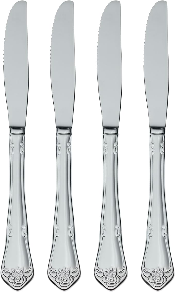 Oneida True Rose Everyday Flatware Dinner Knives, Set of 4