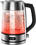 Kndko Electric Kettle,Temperature Adjustmenet, Stainless Steel Filter and Cover,1.7L Tea Kettle & Hot Water Boiler For Coffee & Tea, Automatic Shut Off,1500W, Black and Silver