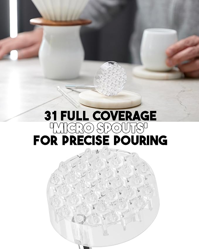 MELODRIP Pour Over Coffee Tool for Cleaner and Sweeter Brewing (Polished Handle and Clear Dish)